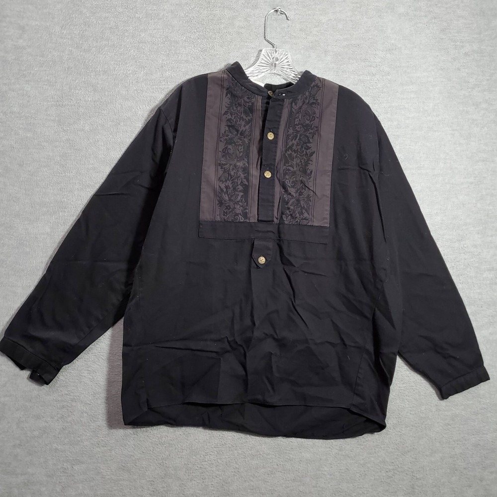 VINTAGE Roper Rustic Women Top Large Black Paisley Western Prairie READ
